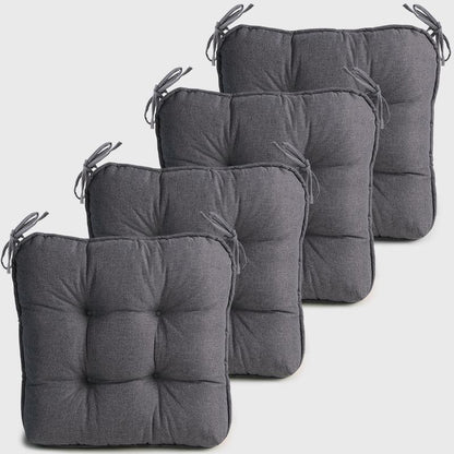 Four Light gray Dinette Chair Cushions with Ties |detiblue