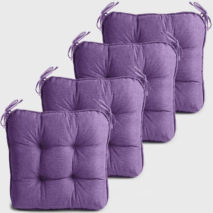 Four Light purple Dinette Chair Cushions with Ties | detiblue