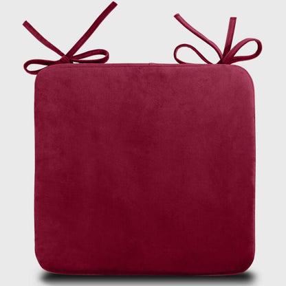 Kitchen Velvet Chair Cushions with Red Color is a shining decor on your kitchen dining chairs | Rulaer