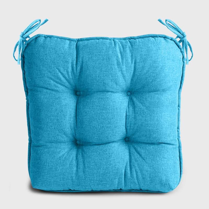 Light blue Dinette Chair Cushions with Ties |detiblue
