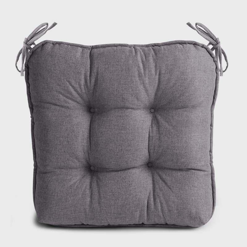 Light gray Dinette Chair Cushions with Ties | detiblue