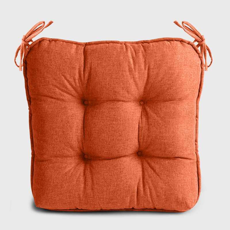 Orange Dinette Chair Cushions with Ties | detiblue