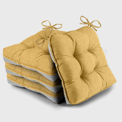 Turmeric Dinette Chair Cushions with Tie |detiblue